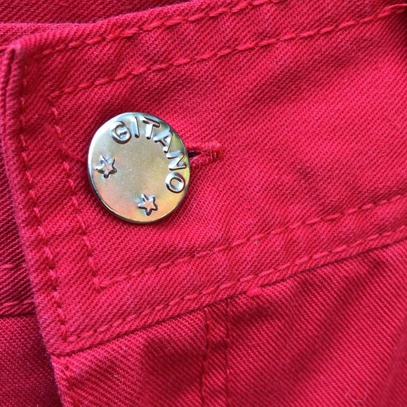 Gitano Cherry Red Denim high rise jeans size 9/10 - Picture 4 of 8